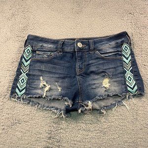 Express jean shorts distressed frayed Denim Womens Sz 0 NWT.